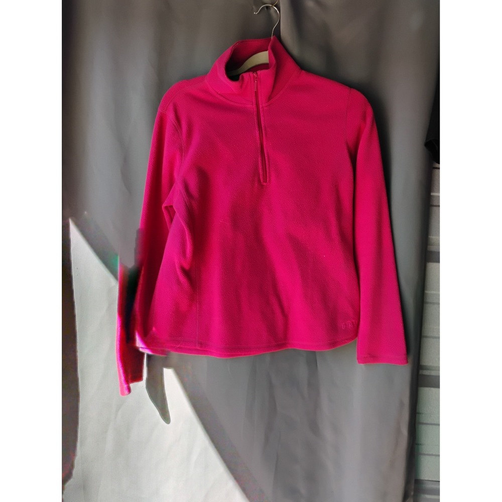 Gap Womens Hot Pink Quarter Zip Fleece Pullover Mock Neck Sweatshirt Size M
